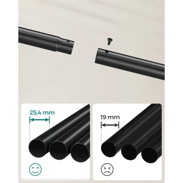 Suport mobil cu roti pentru haine, Artool, cu raft incaltaminte, otel, negru, max 100 kg, 103.5x52.5x155 cm - imagine 4