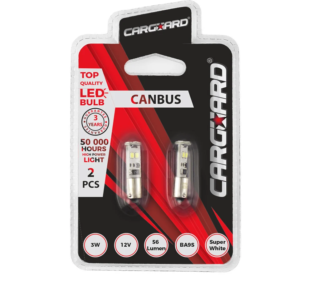 LED pentru interior/portbagaj Carguard CAN101, 56 lumeni, BA9S, Canbus, 12V, set 2 buc