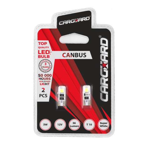 LED pentru interior/portbagaj Carguard CAN103, 36 lumeni, T10, Canbus, 12V, set 2 buc - imagine 2