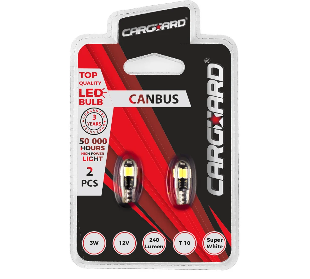 LED pentru iluminat interior/portbagaj Carguard CAN113, set 2 buc, 240 lumeni, T10, Canbus, 12V