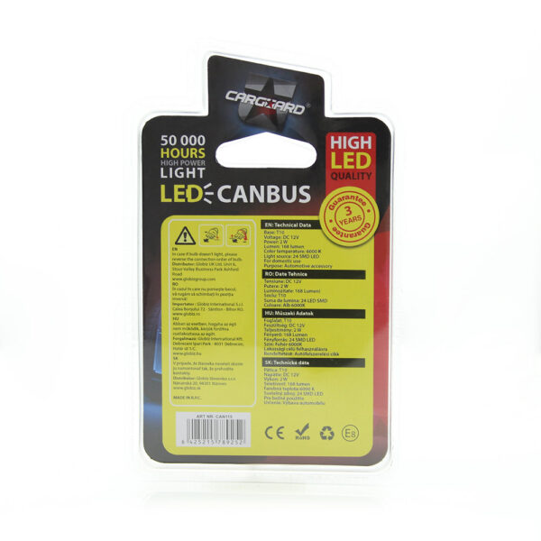 LED pentru iluminat interior/portbagaj Carguard CAN115, set 2 buc, 168 lumeni, T10, Canbus, 12V - imagine 4