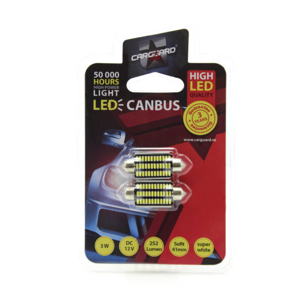 LED sofit pentru plafoniera si numar de inmatriculare Carguard CAN119, 41 mm, 252 lumeni, 12V, set 2 buc - imagine 4