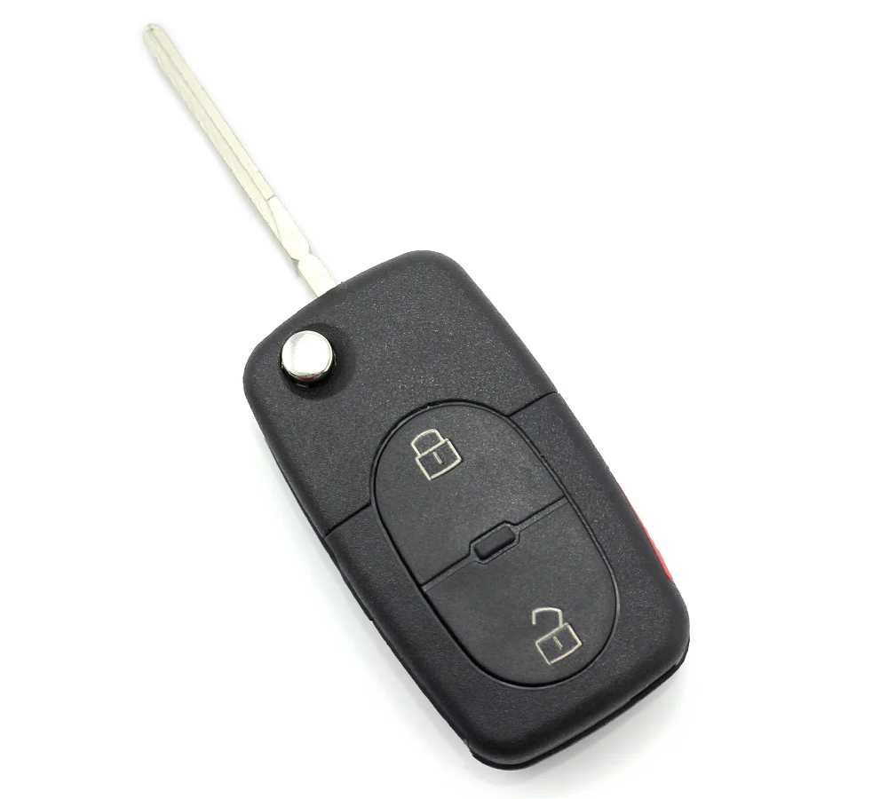 Carcasa cheie tip briceag cu 2+1 butoane si buton panica, baterie CR2032 pentru Audi Carguard