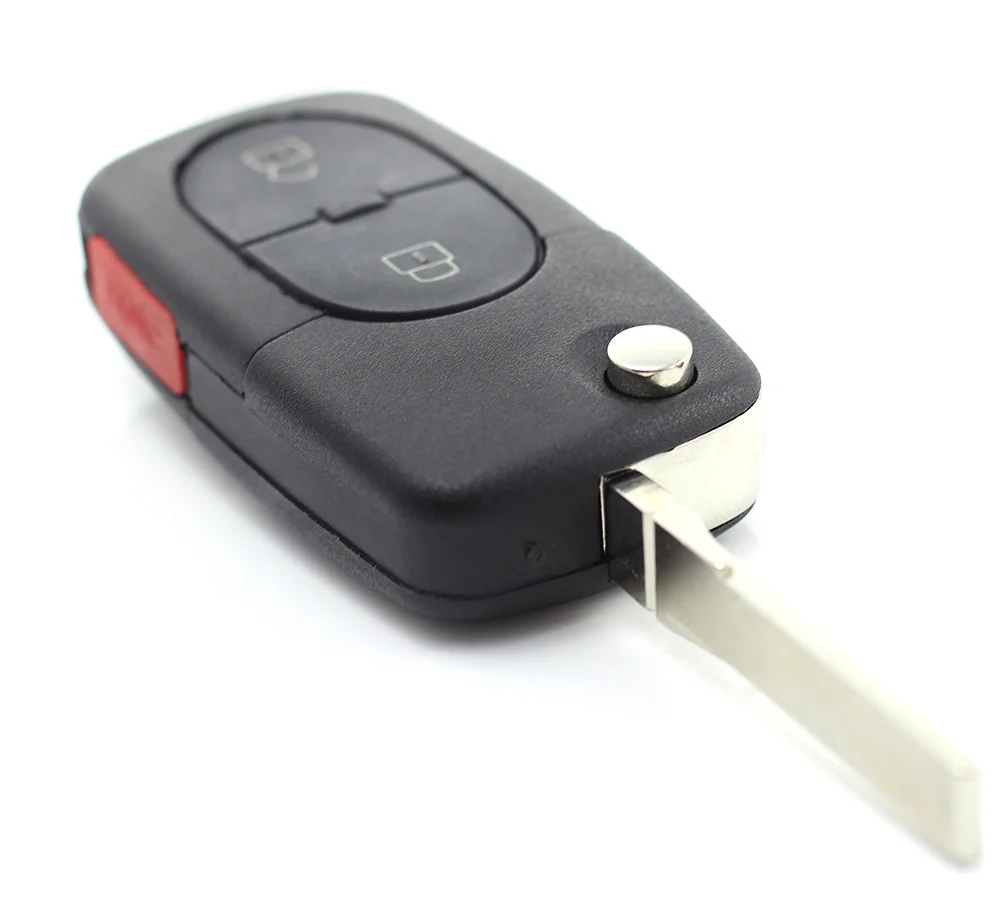 Carcasa cheie tip briceag cu 2+1 butoane si buton panica, baterie 1616 pentru Audi Carguard