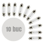 Bec auto C5W 11x35mm 12V 5W Carguard, set 10 bucati