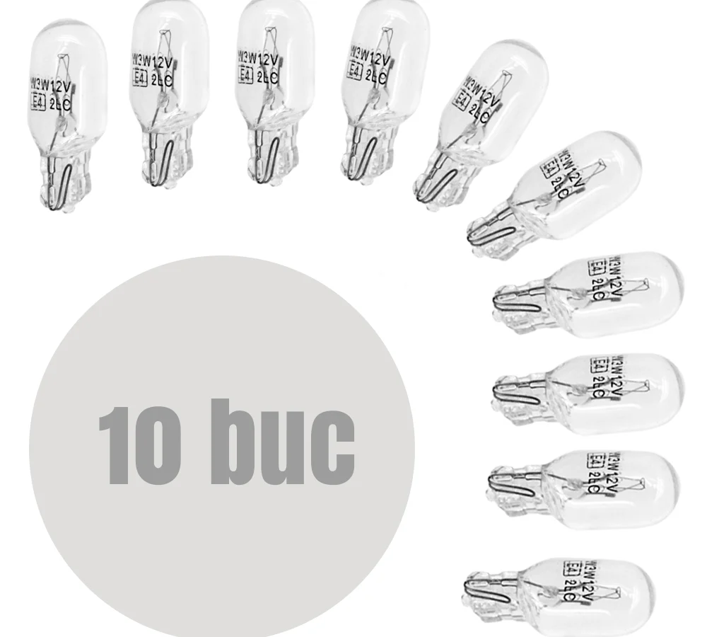 Bec auto W3W T10 12V 3W, set 10 buc, Carguard