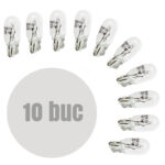 Bec auto W5W T10 12V 5W, set 10 buc, Carguard