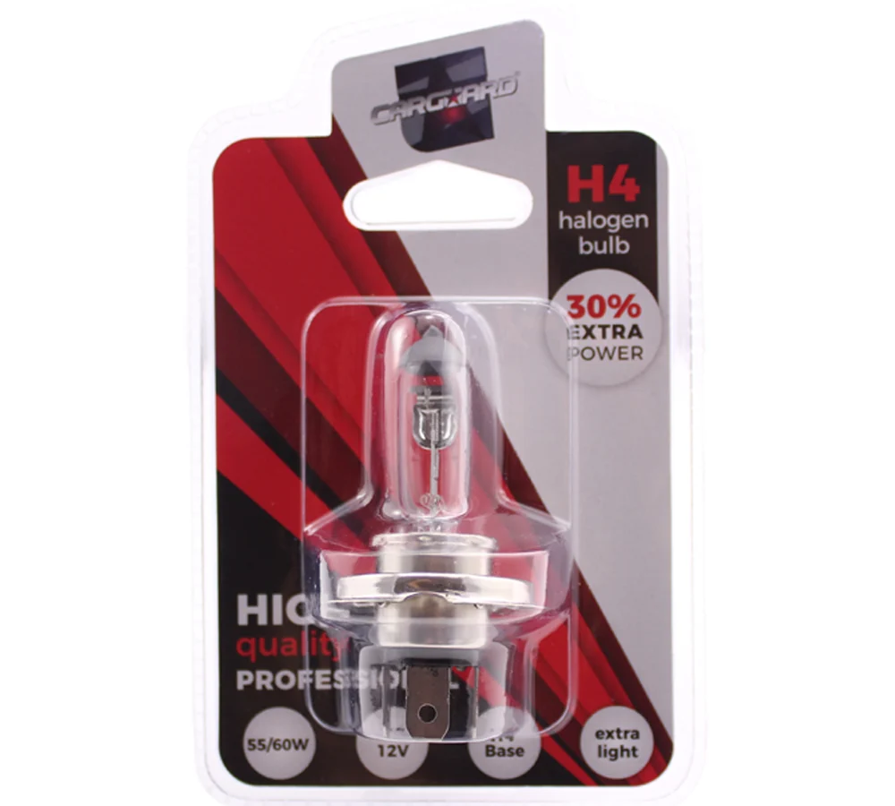 Bec halogen H4 12V 55W Carguard, +30% intensitate