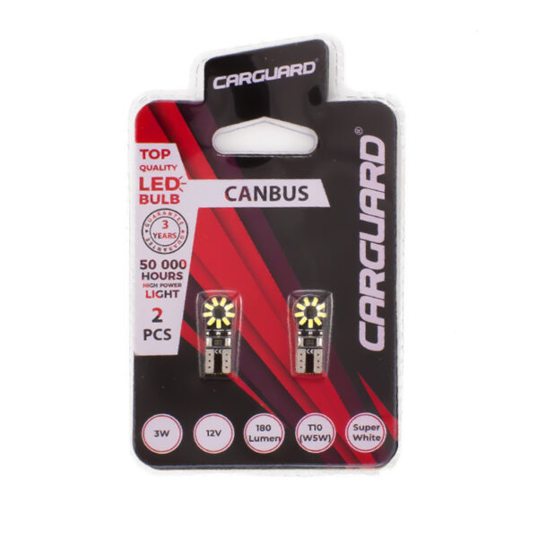 LED pentru interior/portbagaj Carguard CAN126, 180 lumeni, T10 (W5W), 12V, set 2 buc - imagine 2