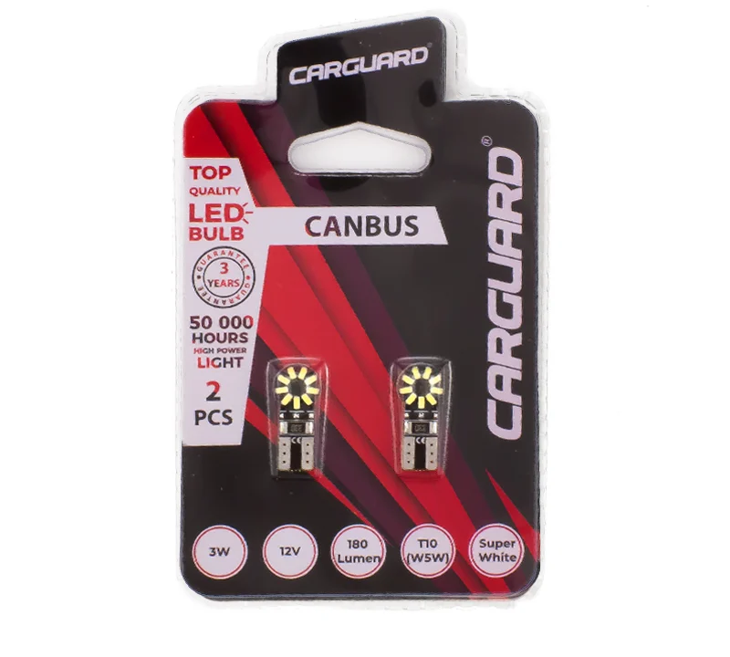 LED pentru interior/portbagaj Carguard CAN126, 180 lumeni, T10 (W5W), 12V, set 2 buc