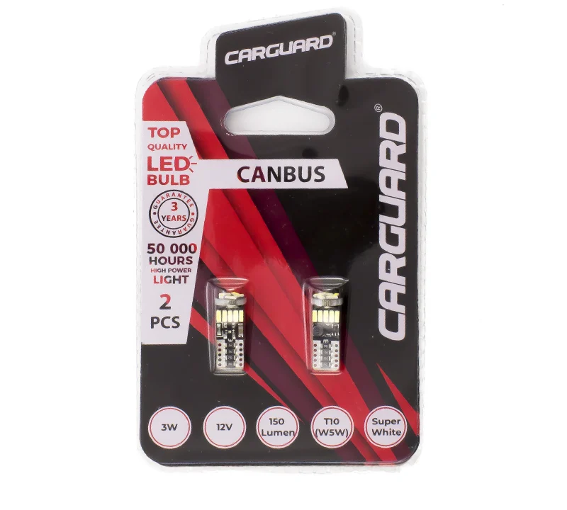 LED pentru interior/portbagaj Carguard CAN127, 150 lumeni, T10 (W5W), 12V, set 2 buc