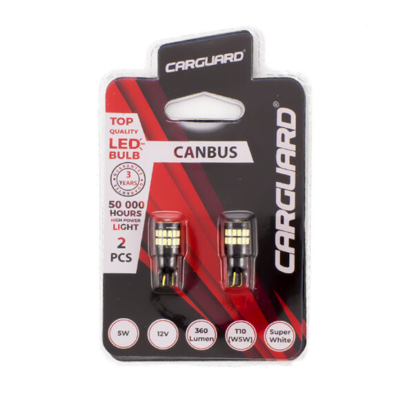 LED pentru interior/portbagaj Carguard CAN129, 360 lumeni, T10 (W5W), 12V, set 2 buc - imagine 2