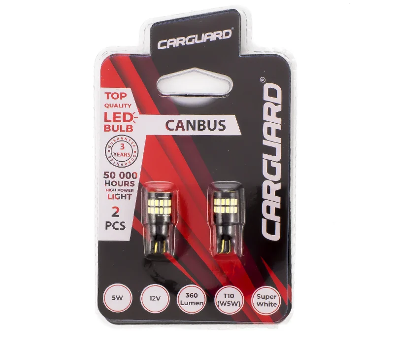 LED pentru interior/portbagaj Carguard CAN129, 360 lumeni, T10 (W5W), 12V, set 2 buc