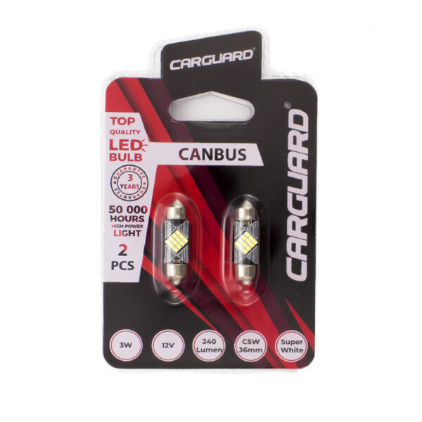 LED pentru interior/portbagaj Carguard CAN132, 240 lumeni, SOFIT 36 mm, 12V, set 2 buc - imagine 2