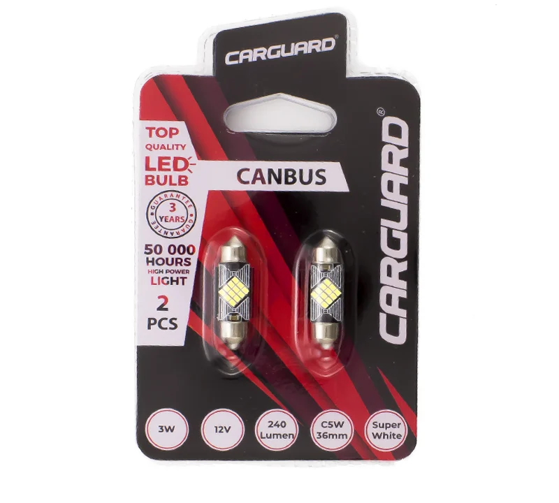 LED pentru interior/portbagaj Carguard CAN134, 240 lumeni, SOFIT 41 mm, 12V, set 2 buc