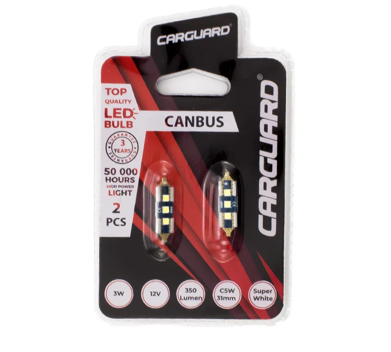 LED pentru interior/portbagaj Carguard CAN135, 350 lumeni, SOFIT 31 mm, 12V, set 2 buc