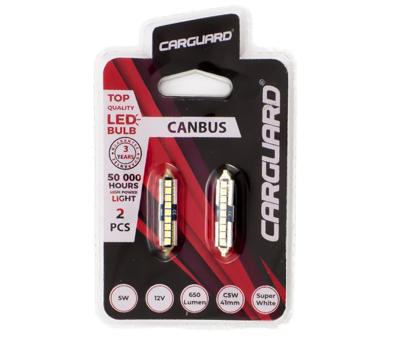 LED pentru interior/portbagaj Carguard CAN138, 650 lumeni, SOFIT 41 mm, 12V, set 2 buc