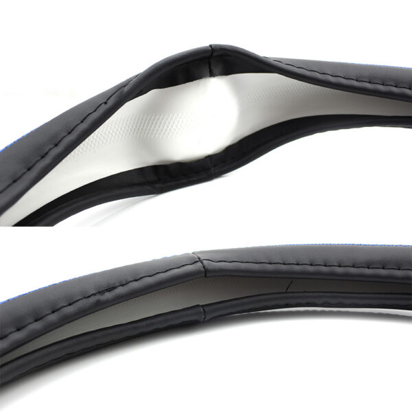 Husa volan auto Carguard, perle, 38 cm, negru - imagine 3