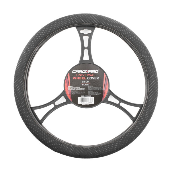 Husa volan auto Carguard, perle, 38 cm, negru - imagine 1