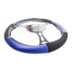 Husa volan auto Carguard, negru/albastru, piele ecologica, 38 cm - imagine 4
