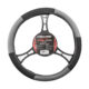 Husa volan auto Carguard, negru/gri, piele ecologica, 38 cm