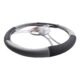Husa volan auto Carguard, negru/gri, piele ecologica, 38 cm - imagine 4