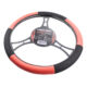 Husa volan auto Carguard, negru/rosu, piele ecologica, 38 cm - imagine 5