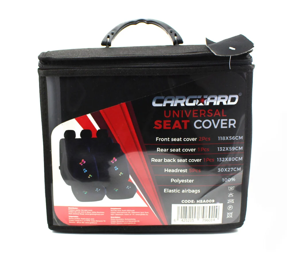 Huse universale scaune auto Carguard, model fluturasi, poliester, negru