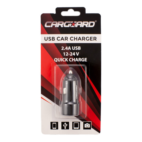 Incarcator auto USB Carguard, 2400mA, carcasa metalica - imagine 2