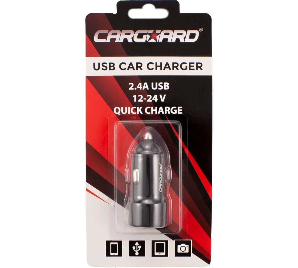 Incarcator auto USB Carguard, 2400mA, carcasa metalica