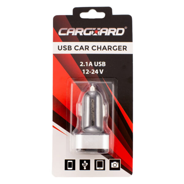 Incarcator auto USB Carguard, 2100mA, negru/gri - imagine 2