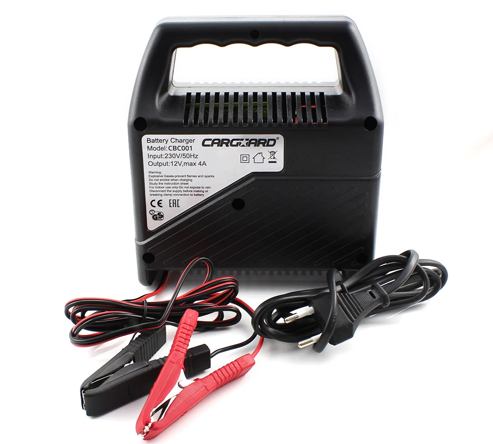 Redresor auto Carguard, 12V, 4A, cu afisaj LED, 1.2-75 Ah