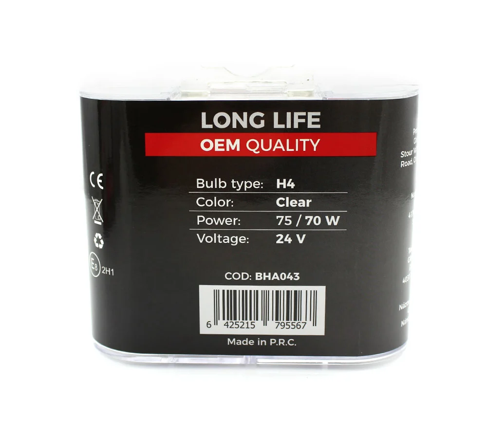 Set 2 becuri Halogen H4 24V 70W Carguard, +50% intensitate, Long Life