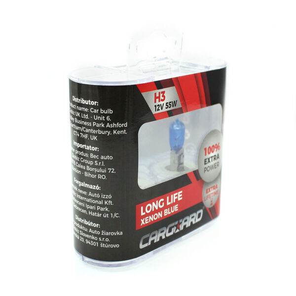Set 2 becuri Halogen H3 12V 55W Carguard, +100% intensitate, Long Life - imagine 5