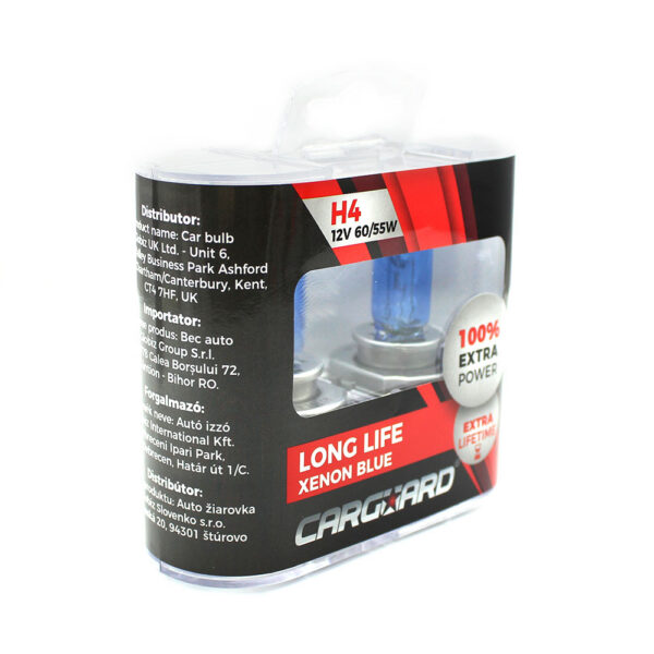 Set 2 becuri Halogen H4 12V 55W Carguard, +100% intensitate, Long Life - imagine 4