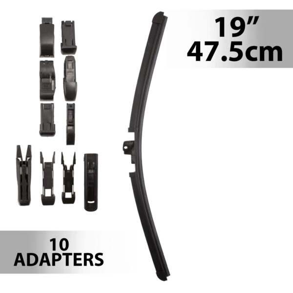 Stergator profesional de parbriz Carguard, 19" (47.5 cm), multiadaptor, profil de cauciuc, functionare silentioasa - imagine 1