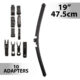 Stergator profesional de parbriz Carguard, 19" (47.5 cm), multiadaptor, profil de cauciuc, functionare silentioasa