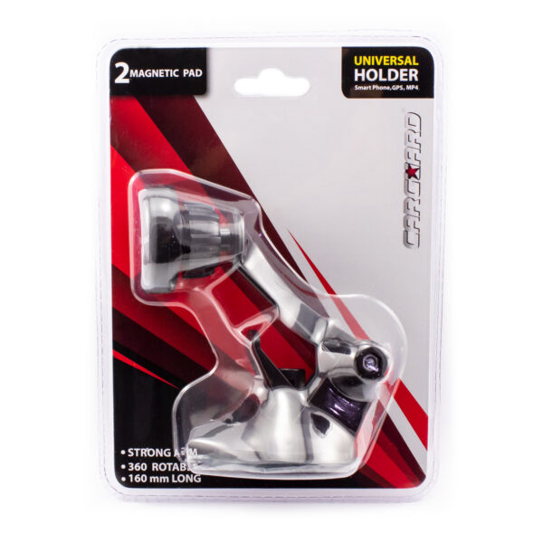 Suport magnetic telefon Carguard, ventuza nano silicon, brat 16 cm, rotativ 360° - imagine 2