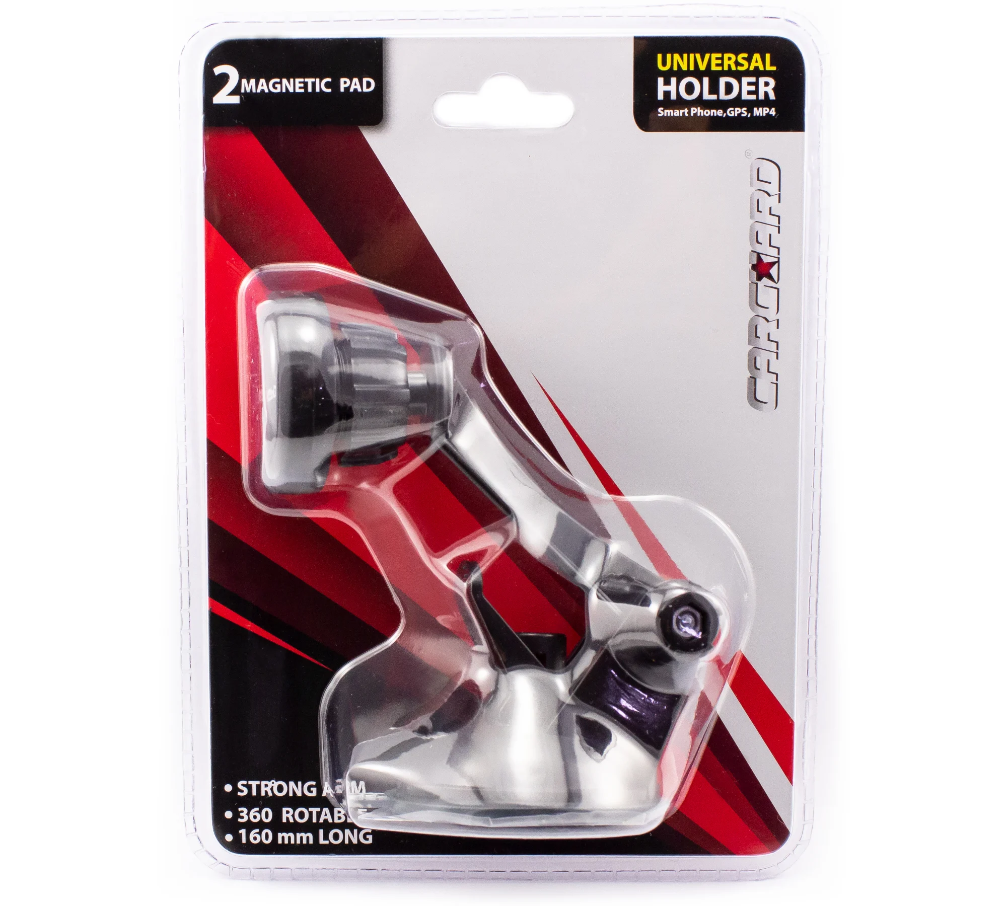 Suport magnetic telefon Carguard, ventuza nano silicon, brat 16 cm, rotativ 360°