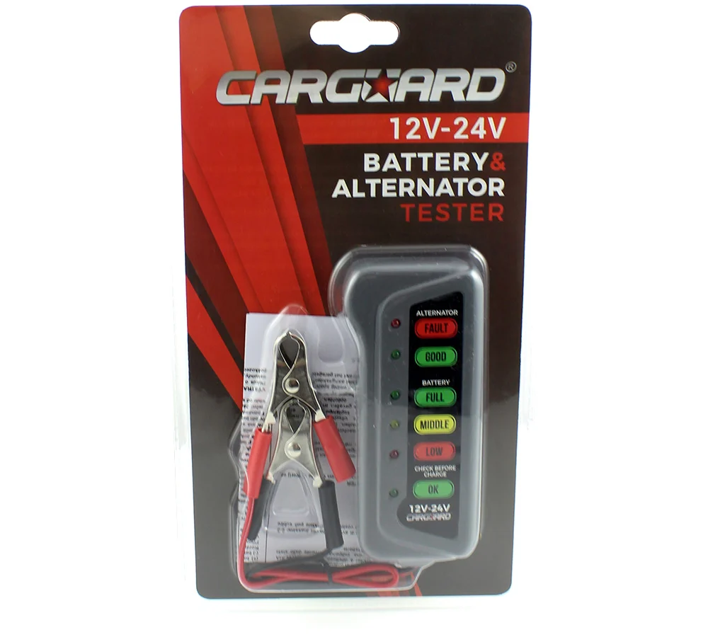 Tester pentru baterie si alternator Carguard, 12V/24V, LED-uri indicatori 3 Tester pentru baterie si alternator Carguard, 12V/24V, LED-uri indicatori