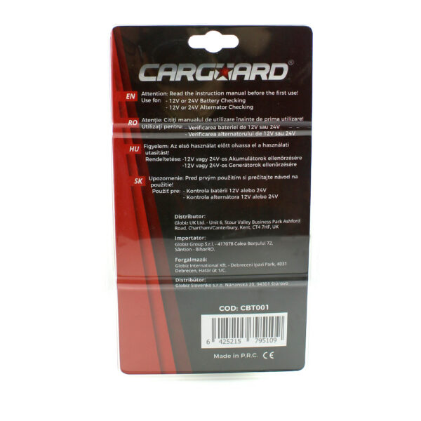 Tester pentru baterie si alternator Carguard, 12V/24V, LED-uri indicatori - imagine 5