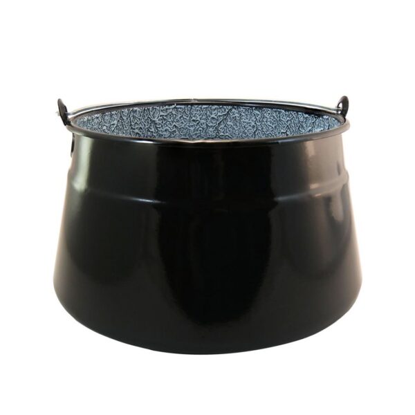 Ceaun emailat cu maner, fund plat, 16 L, Perfect Home - imagine 2
