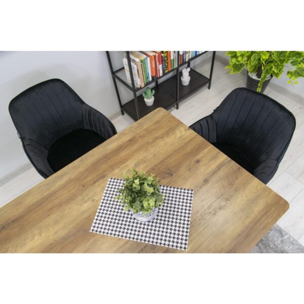 Scaun bucatarie/living, Artool, Lugo, catifea, metal, negru, 57.5x56.5x86.5 cm - imagine 8