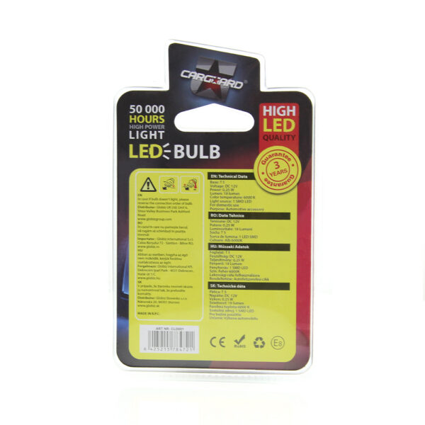 Set 2 LED-uri de bord T5, 12V, 0.25W, SMD - imagine 5