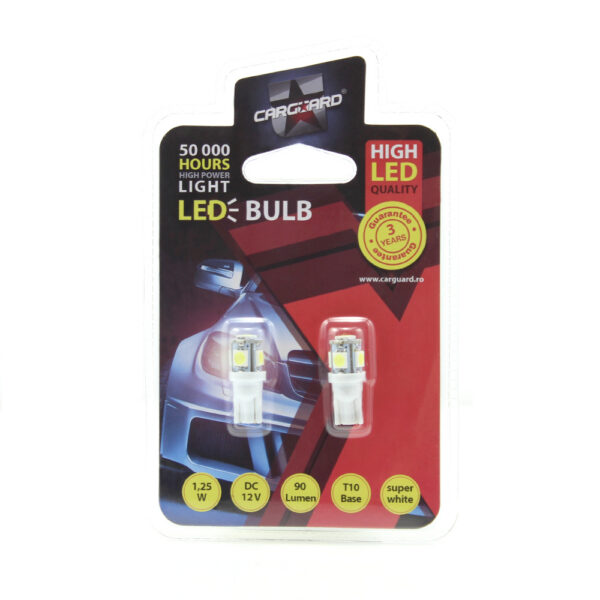 LED pentru interior/portbagaj Carguard CLD006, 90 lumeni, T10, 12V, set 2 buc - imagine 3