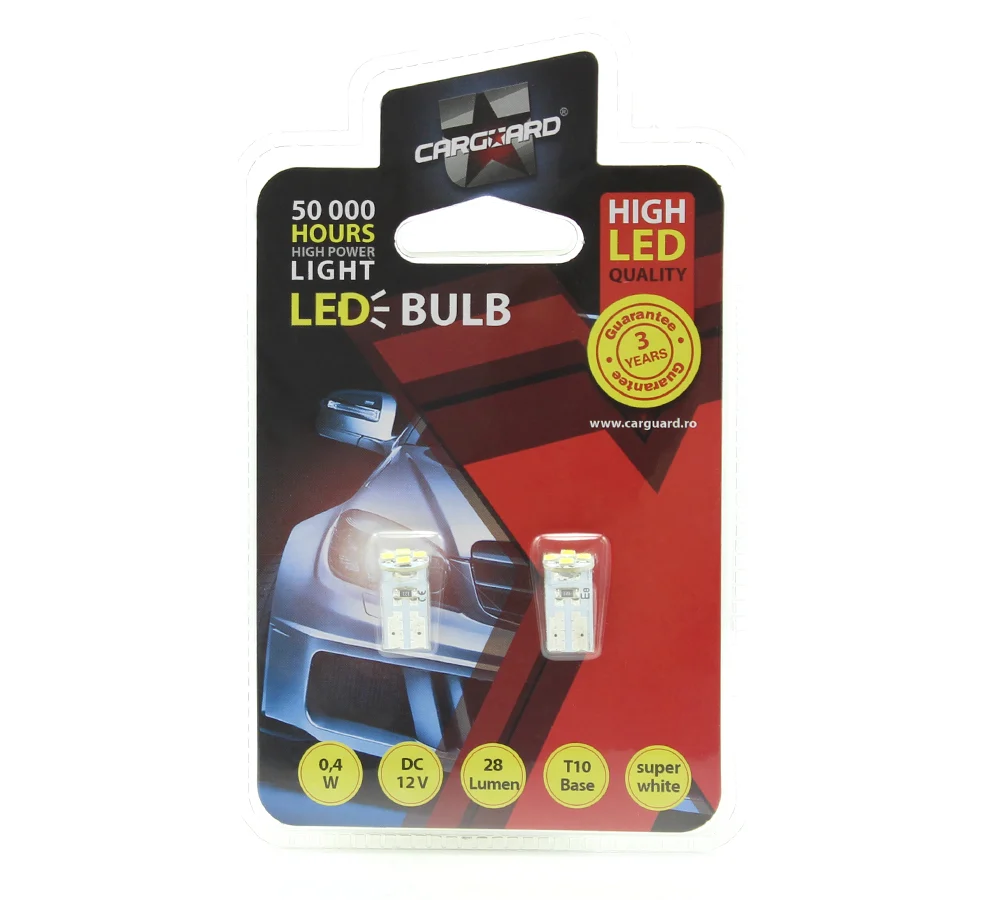 LED pentru interior/portbagaj Carguard CLD009, 28 lumeni, T10, 12V, set 2 buc