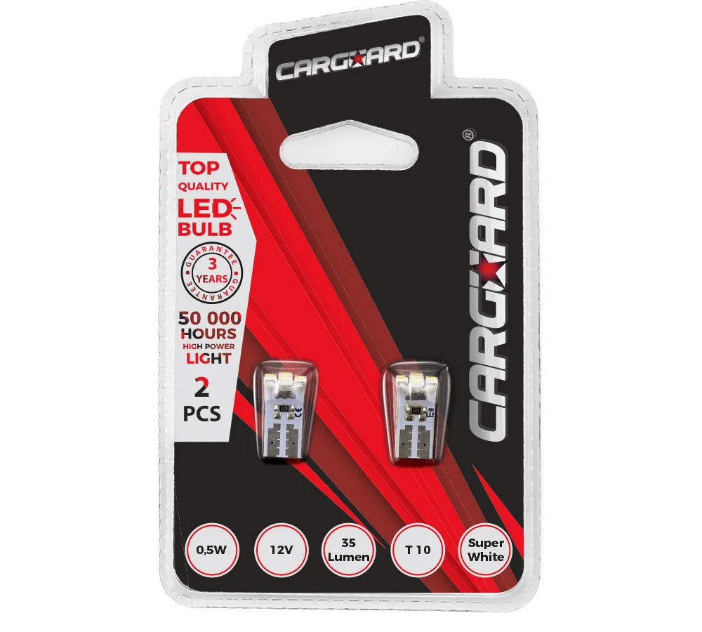 LED pentru interior/portbagaj Carguard CLD010, 35 lumeni, T10, 12V, set 2 buc