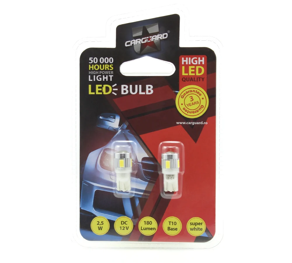 LED pentru iluminat interior/portbagaj Carguard CLD013, 180 lumeni, T10, 12V, set 2 buc 3 LED pentru iluminat interior/portbagaj Carguard CLD013, 180 lumeni, T10, 12V, set 2 buc