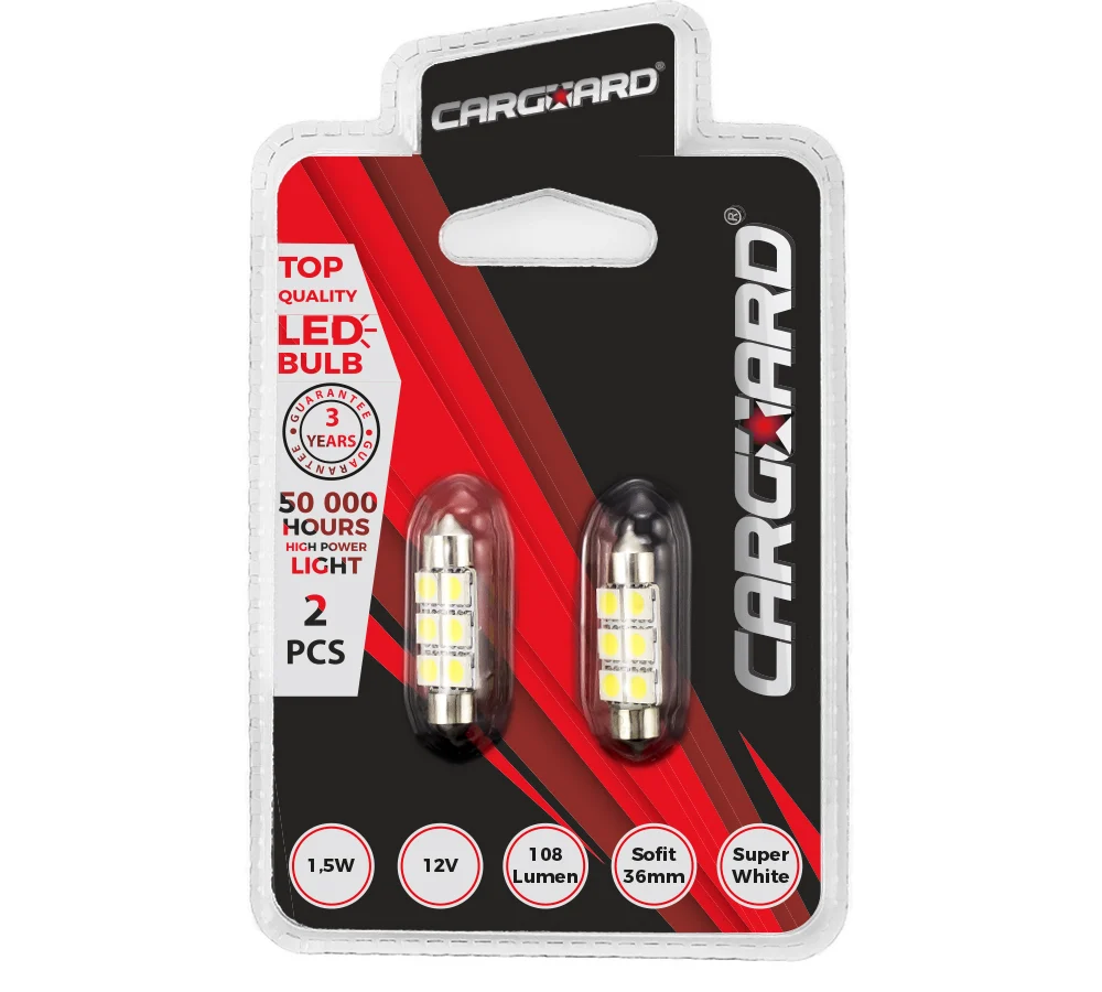 LED sofit pentru plafoniera Carguard CLD015, 36 mm, 108 lumeni, 12V, set 2 buc
