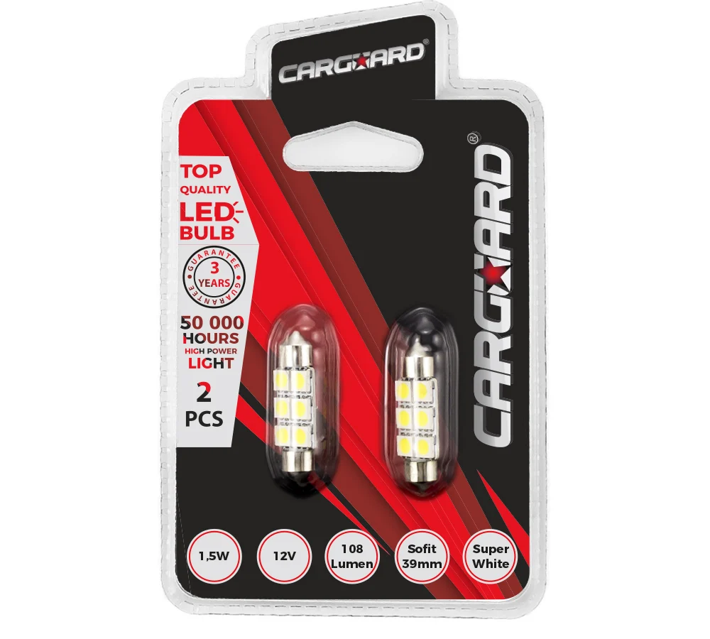 LED sofit pentru plafoniera Carguard CLD016, 39 mm, 108 lumeni, 12V, set 2 buc